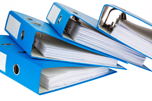 File folder with documents and documents. storage contracts.